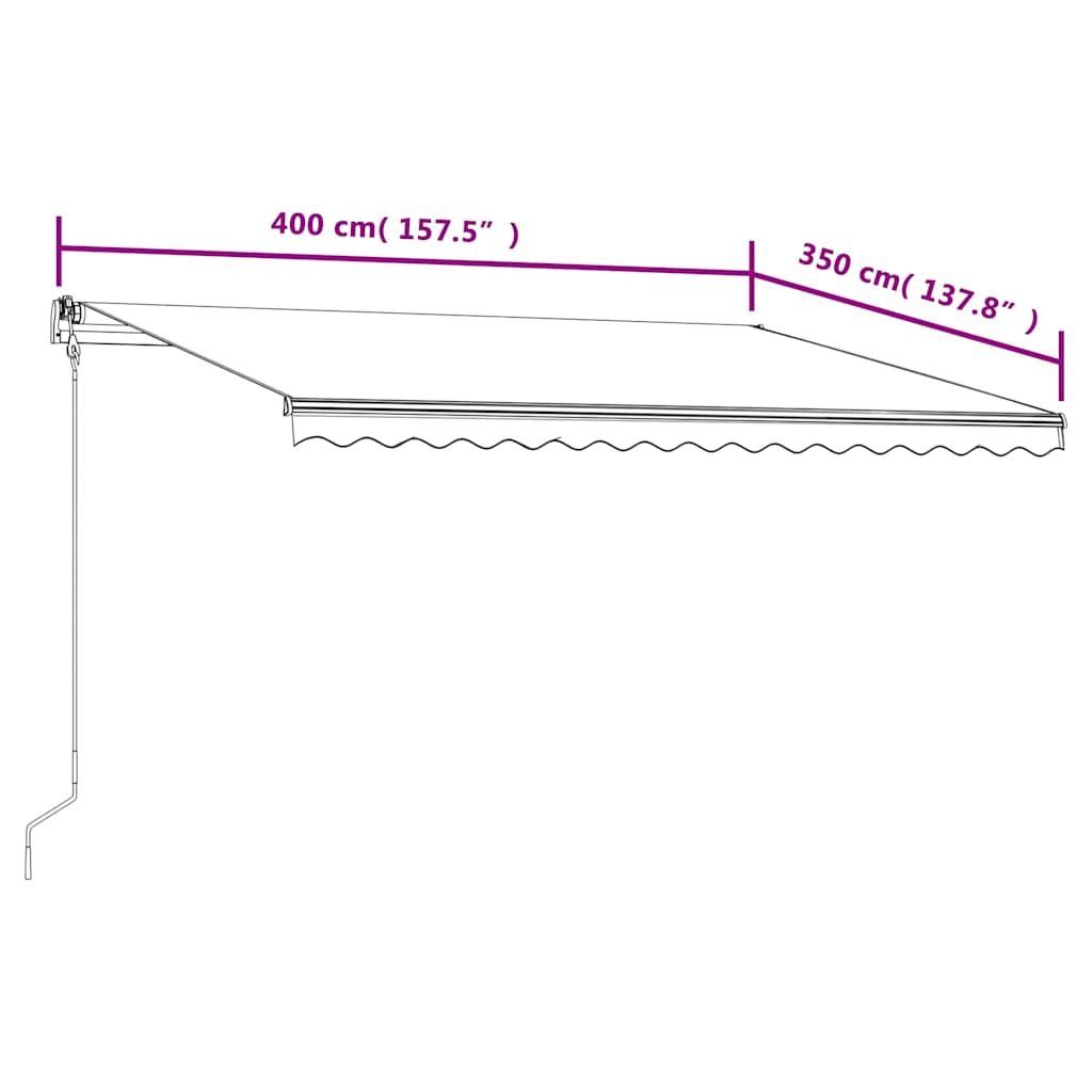 Automatic Retractable Awning 400x350cm Anthracite