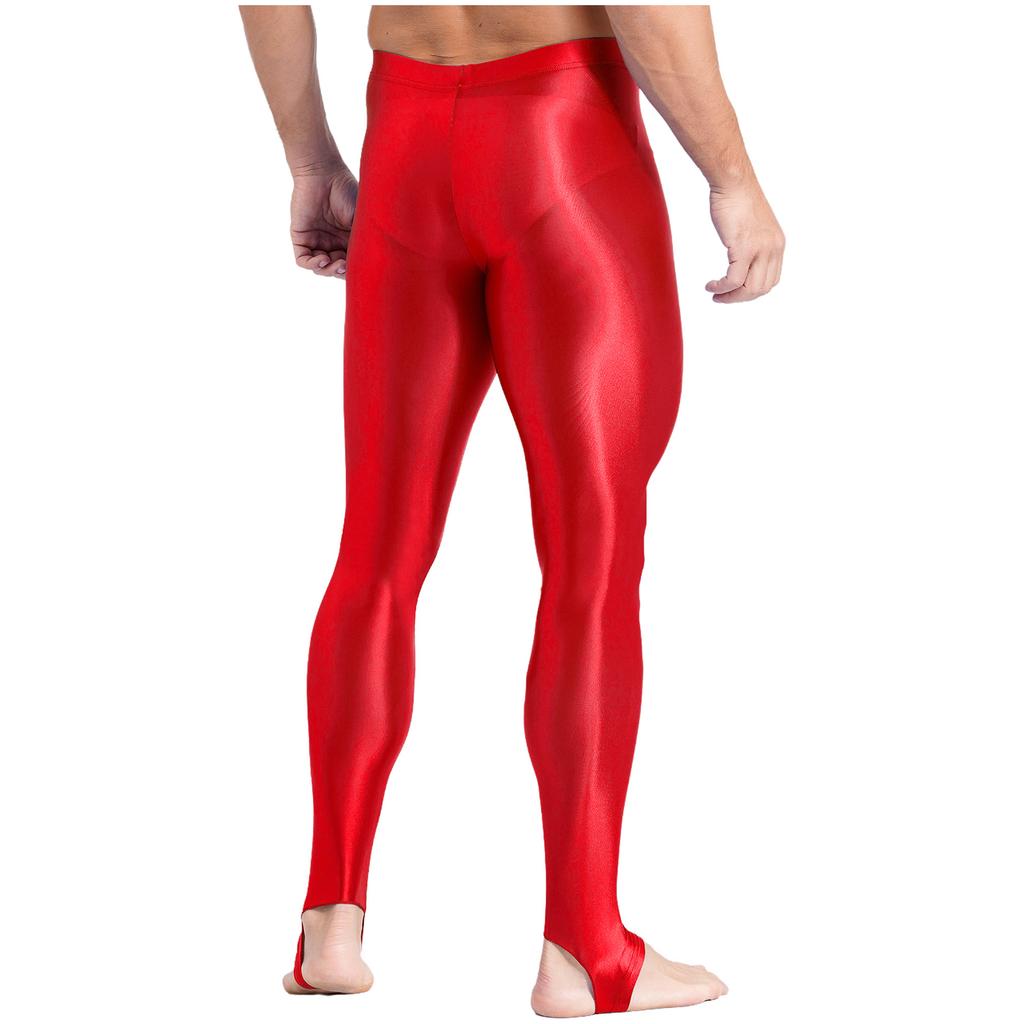 Damen Plus Size Glänzende Steg-Leggings Hoher Bund Elastischer Bund Strumpfhosen