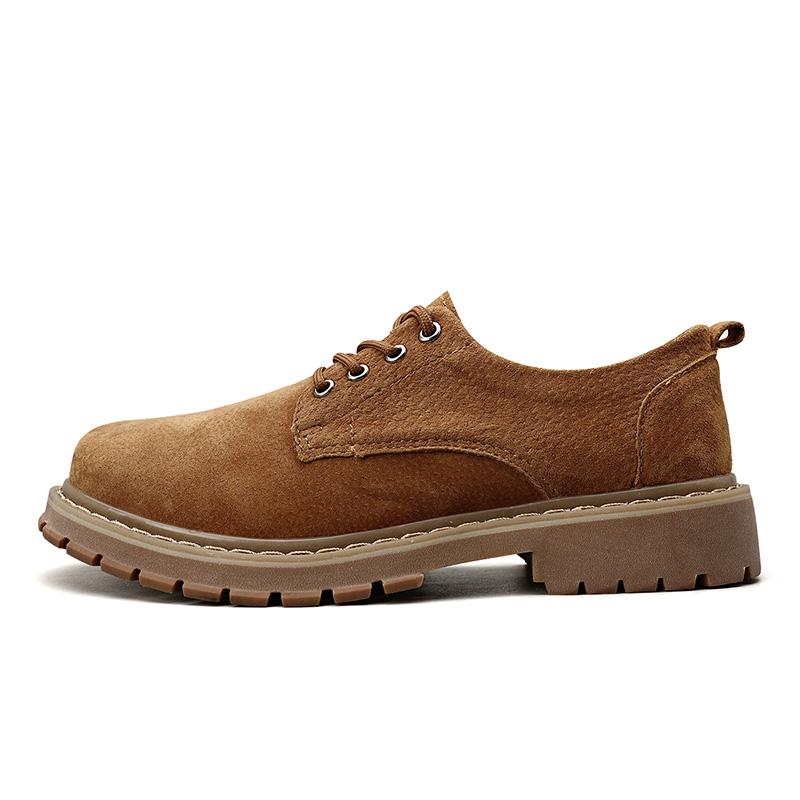 

2026 High Quality Solid Color Classic Style Men Shoes Suede Casual Round -Toe Breathable Durable Male Footwear Mens Dress Shoe 38 коричневый