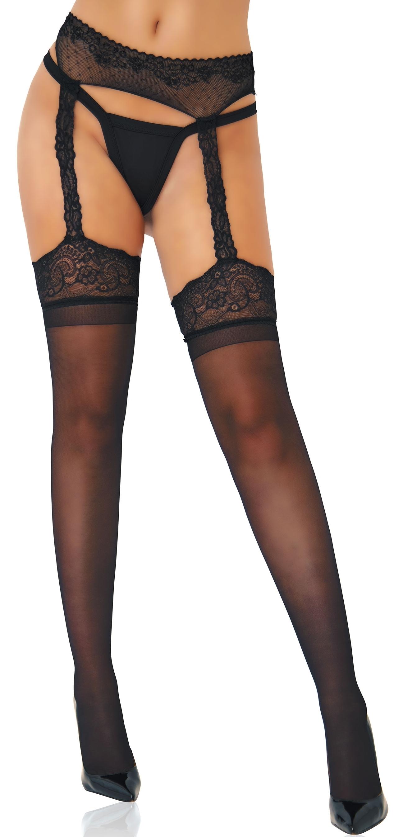 

Чулки с эффектом пояса для чулок Satin Touch Black Unique прозрачный
