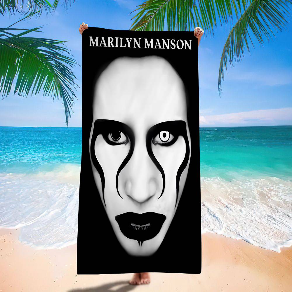 Asciugamano da Spiaggia in Microfibra di Marilyn Manson Assorbente Asciugatura Rapida Morbido per Yoga Nuoto Resort Alpinismo