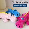 Indestructible Plush Dog Toy Soft Squeaky Chew Toy Stuffed Crocodile Puppy Teething Toy for Aggressive Chewers Large Medium Small Dogs