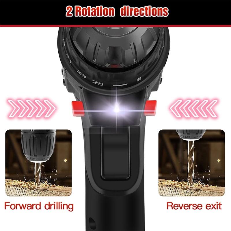 Fast Delivery Cordless Drill Multifunctional Screwdriver 27PCS Screw Driver High Power Drill Tool