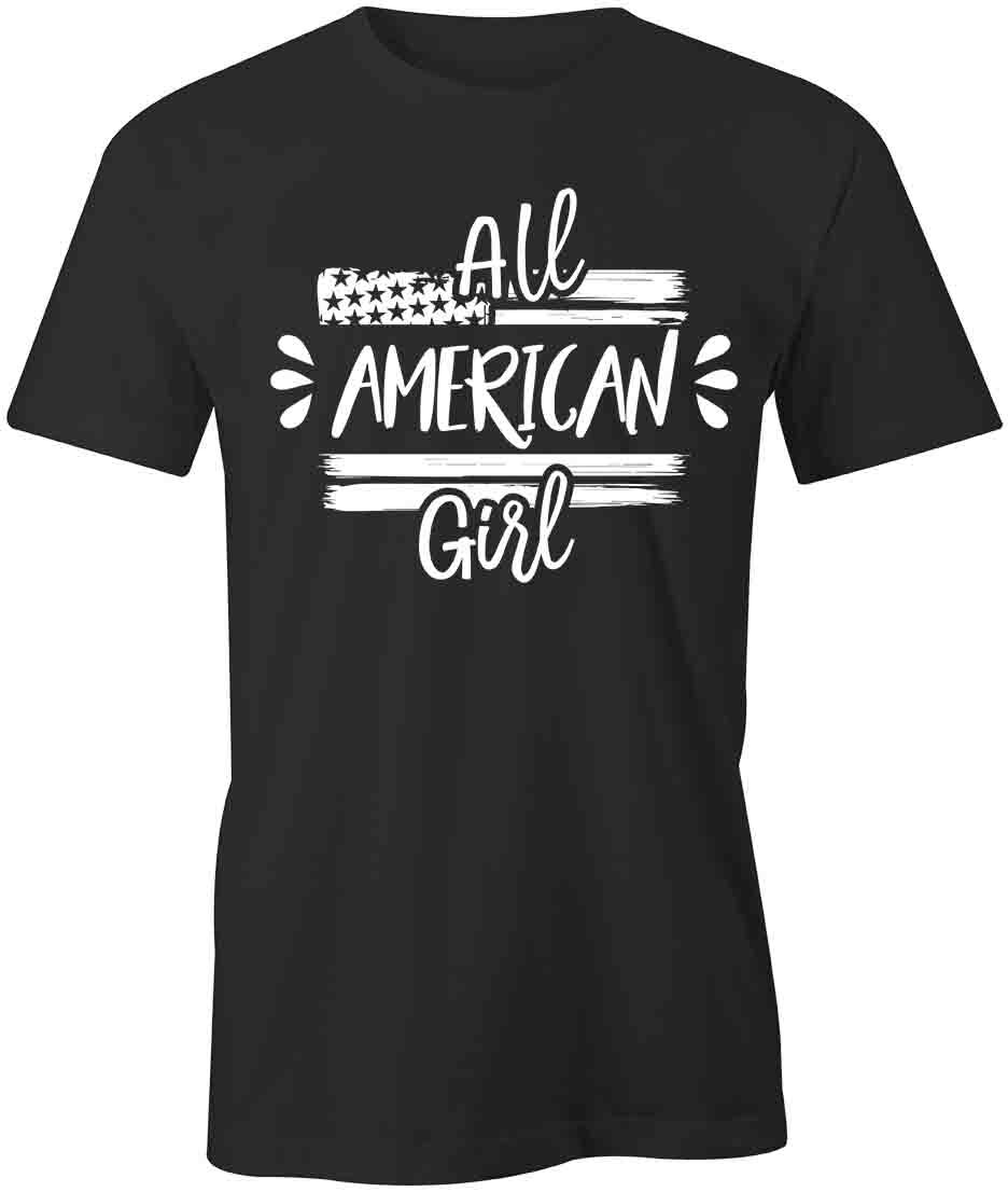 ALL AMERICAN GIRL TShirt Tee Short-Sleeved Cotton PATRIOTIC CLOTHING S1BSA311 XXXXL