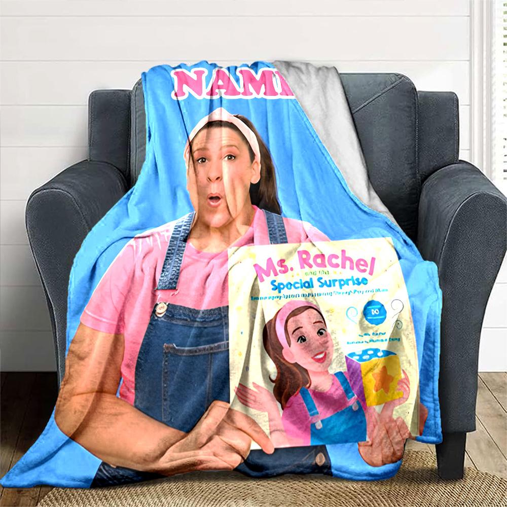 Customizable Ms Rachel4 Throw Blanket – Personalized Name, All-Season Cozy Snug Blanket, Machine Washable, Personalized Blanket
