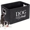 Pet Storage Box - Black Plush Durable Polyester No Assembly Toy Blanket Rope Organizer Basket Pet Chest Organizer