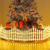 8 Pack Lighted Garden Fence Christmas Tree Fence Lights 110 Inch Garden Fence Lights 8 Modes White Plastic Picket Fence Light
