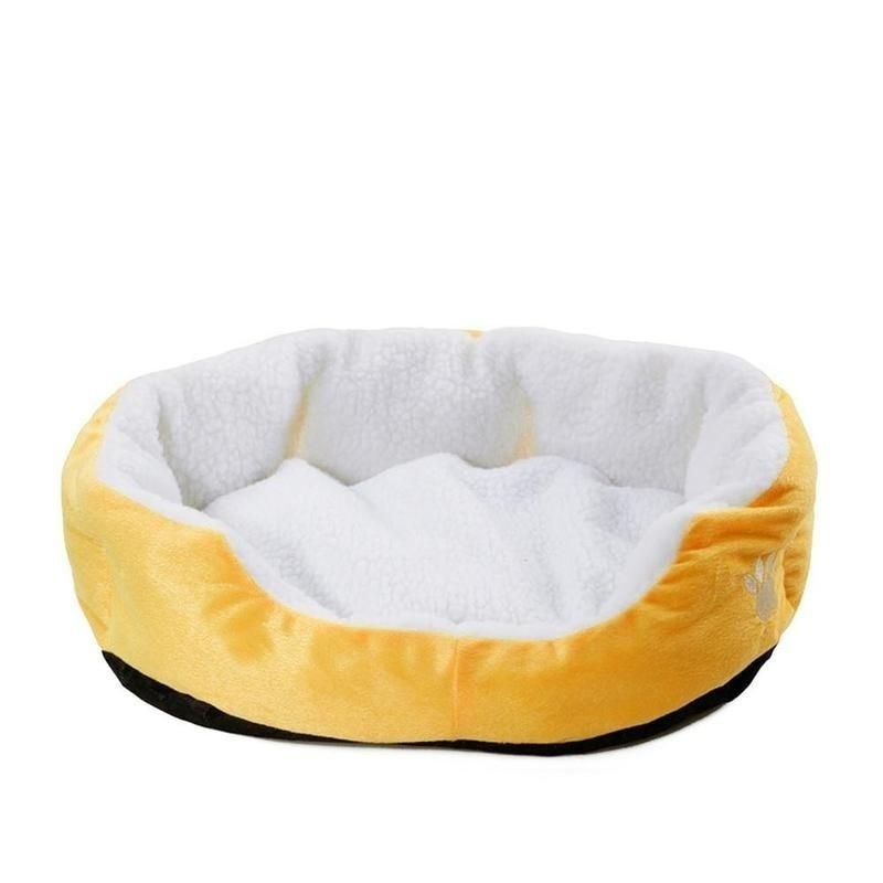 

Супермягкий бархатный коврик для собак, водонепроницаемый и теплый, круглая моющаяся кровать для кошек и собак, принадлежности для сна домашних животных жёлтый
