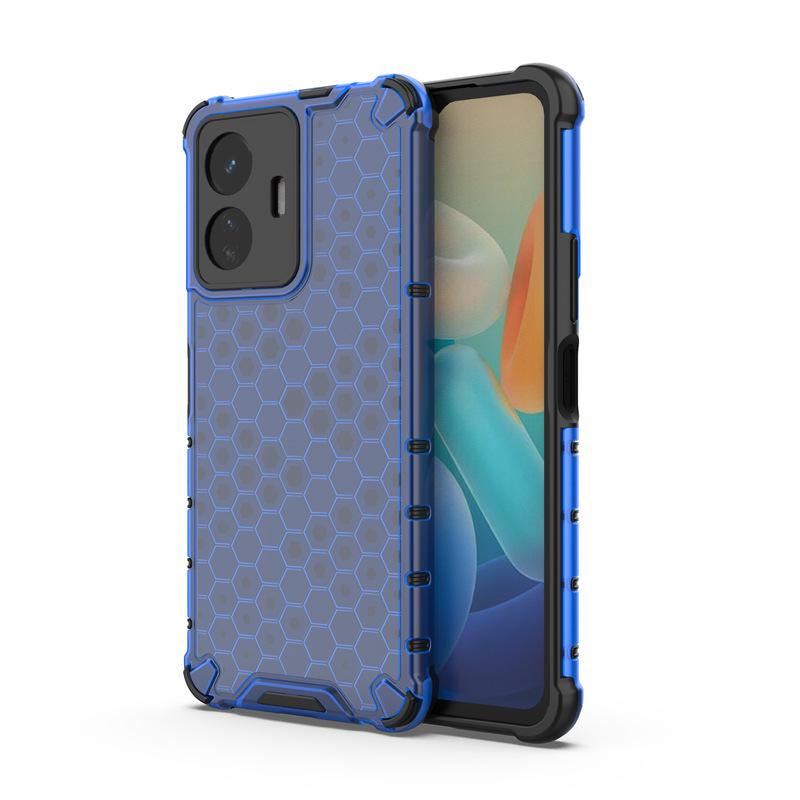 Vivo S18/V50 Clear Full-Cover Honeycomb Shockproof Phone Case Vivo IQOO9 Pro синий