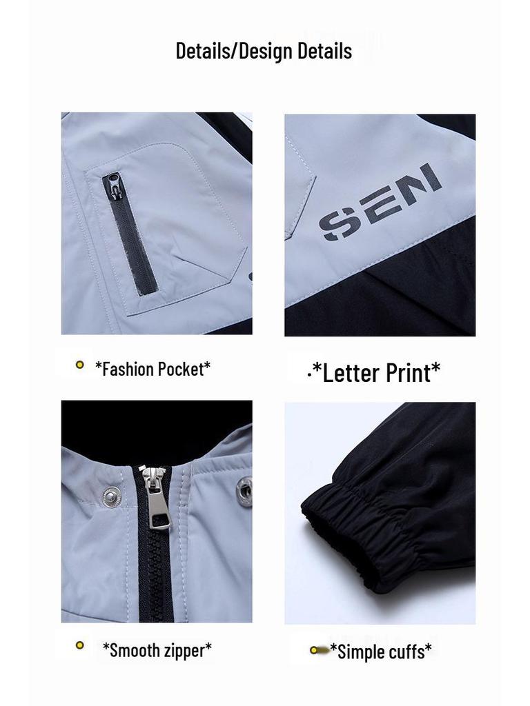 2025 Boys' Spring & Autumn Windbreaker: Trendy Jacket for Middle & Big Kids