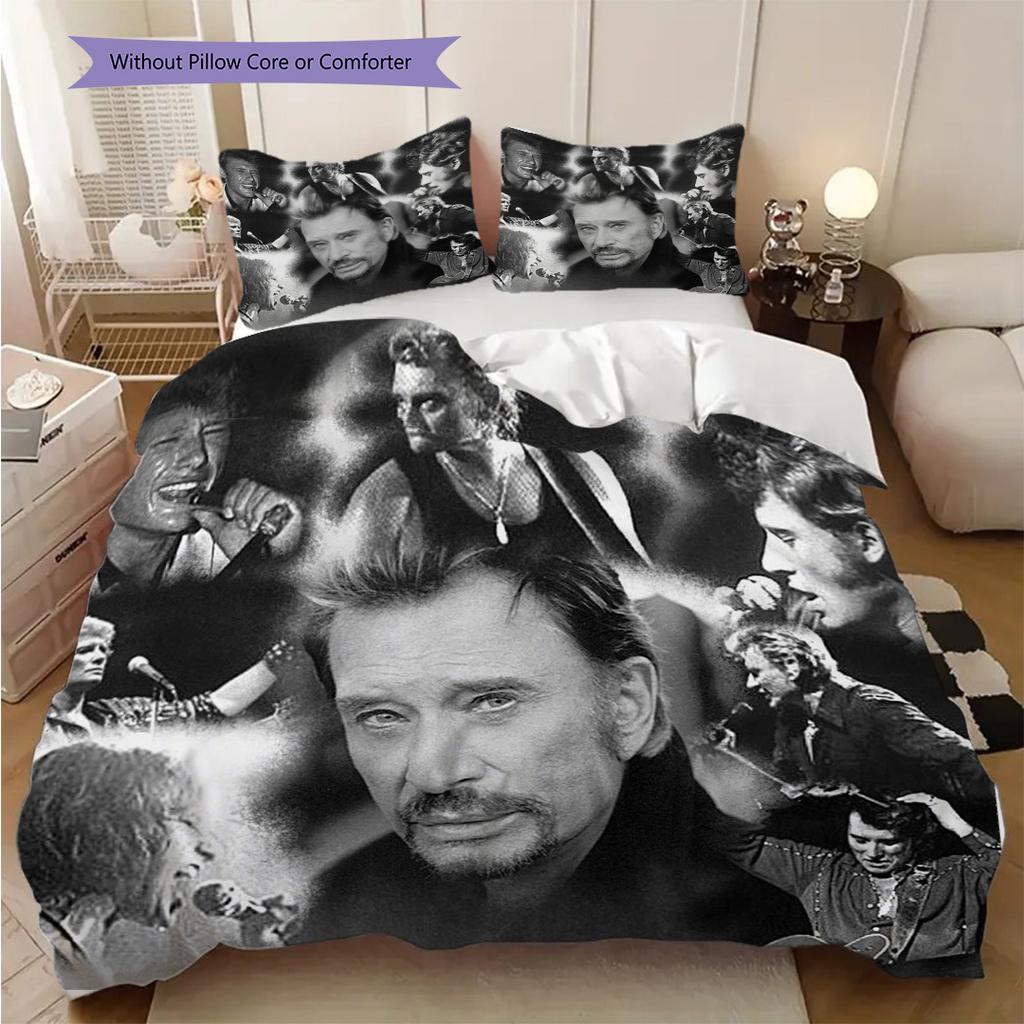 Rocklegenden Collage Bettwäsche (1 Bettbezug + 2 Kissenbezüge, ohne Füllung) 2D Flaches Bettwäscheset Bettbezug und Kissenbezug Weich und bequem