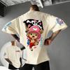 Unisex bawełniana koszulka ONE PIECE Tony Tony Chopper Letnia bawełniana Streetwear Oversize Harajuku Z nadrukiem anime Duża luźna krótkim rękawem