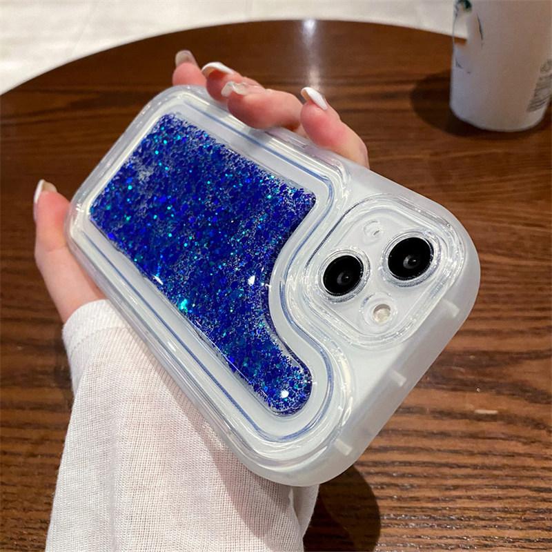 Funda de teléfono con lentejuelas epoxi y brillo degradado para Iphone 14 Pro Max 13 11 12 Pro Max 14 Plus, funda transparente de silicona a prueba de golpes