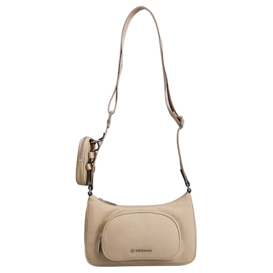 Lululemon 2L Adjustable Strap Logo Recycled Nylon Crossbody Bag Women bags Beige LW9DZGS-043731 Beige