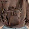 2025 Men's Vintage Leather Crossbody Bucket Bag - Casual Outdoor Shoulder Bag