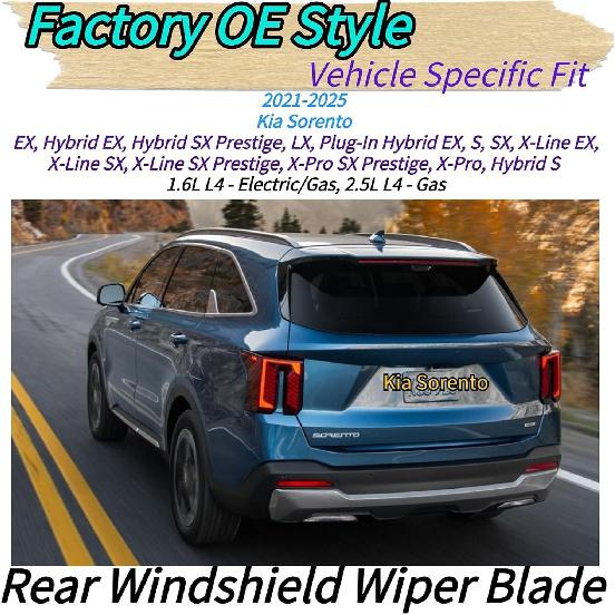 

Rear Wiper Blade for Kia Sorento 2021-2025 2024 2023 2022 | Exact Fit Hybrid EX SX Prestige LX S X-Line X-Pro Models | OEM Replacement Rear Back