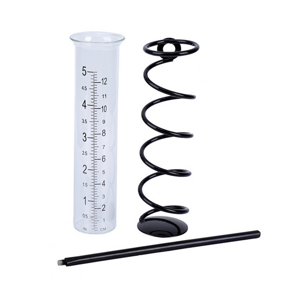 

Glass Rain Gauge Outdoor Rain Gauge with Metal Stake Capacity Water Meter Tube Garden Lawn Yard Patio Mounting Rack for Accurate