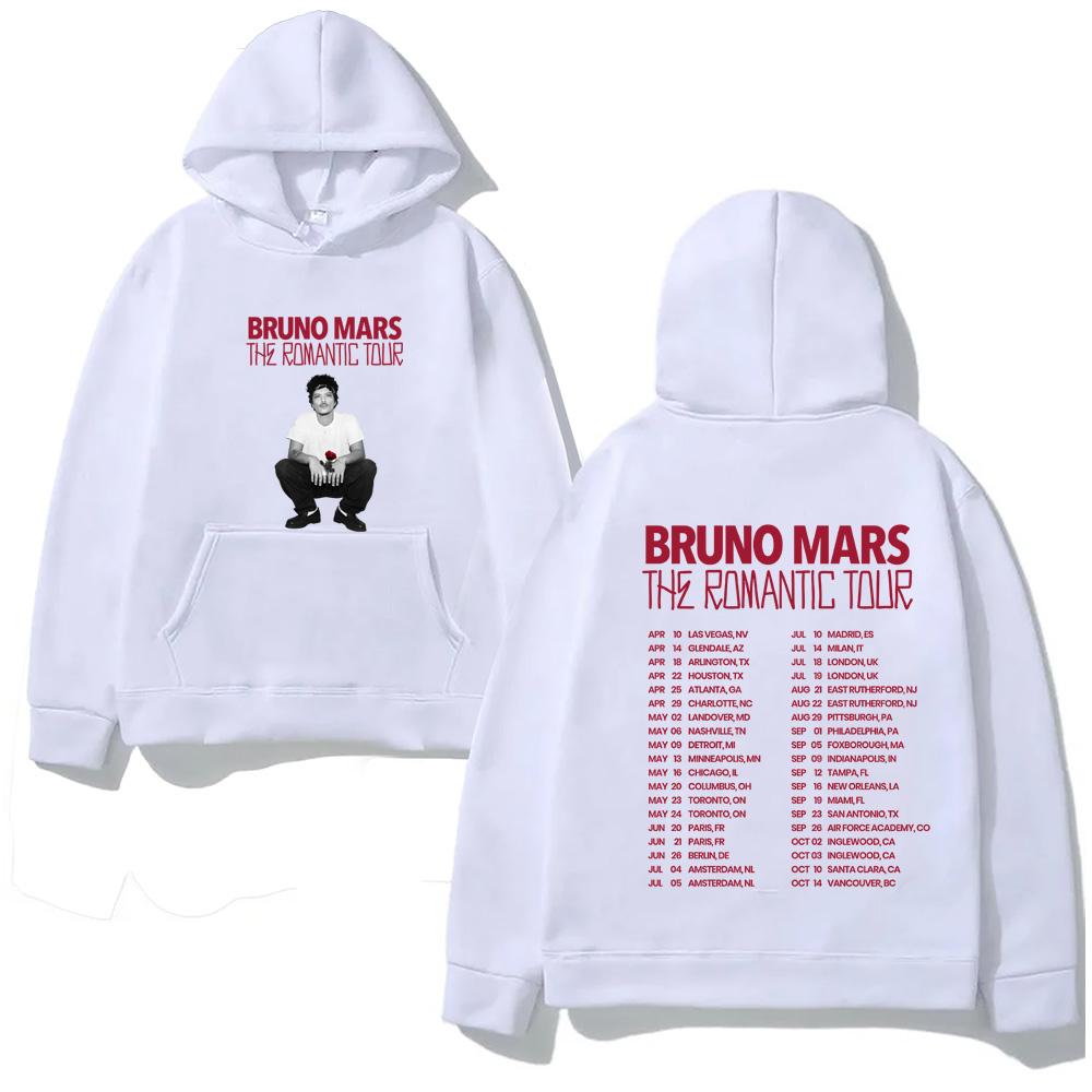 Bruno Mars Hoodie The Romantic Tour 2026 HighQuality Moletom for Autumn/Winter with Hooded Fleece Harajuku Comfortable Hoody
