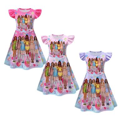 26253 Girls KATSEYE Digital Printing Ruffle Casual Dress