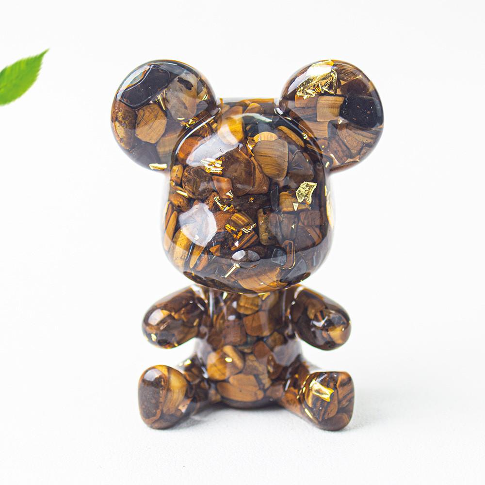 Crystal Resin Bear Car Air Vent Decor With Water Crystal And Crown For Gift Giving