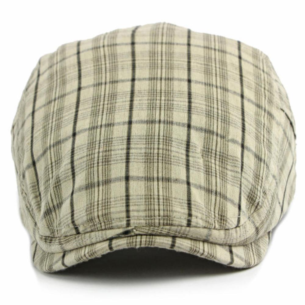 HT5072 Beret 2026 New Spring Summer Ivy Flat Cap Male Female Retro Artist Painter Plaid Beret Hat Adjustable Men Women Beret Cap