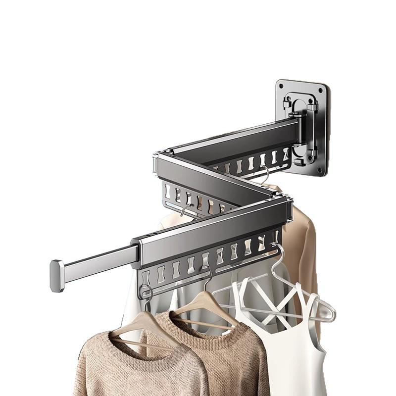 Invisible Retractable Folding Clothes Drying Rack for Indoor/Outdoor Use