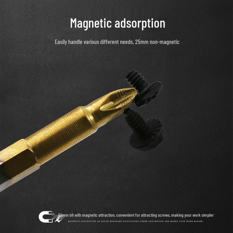 Titanium PH2 Anti-Slip Hex Screwdriver Bit Set for Electric and Air Drivers