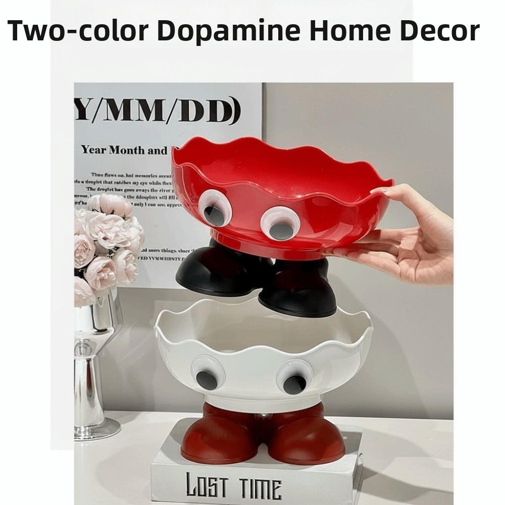 High-Aesthetic Cartoon Fruit Plate Drainable High-legged Snack Display Box Footed Fruit Bowl Home