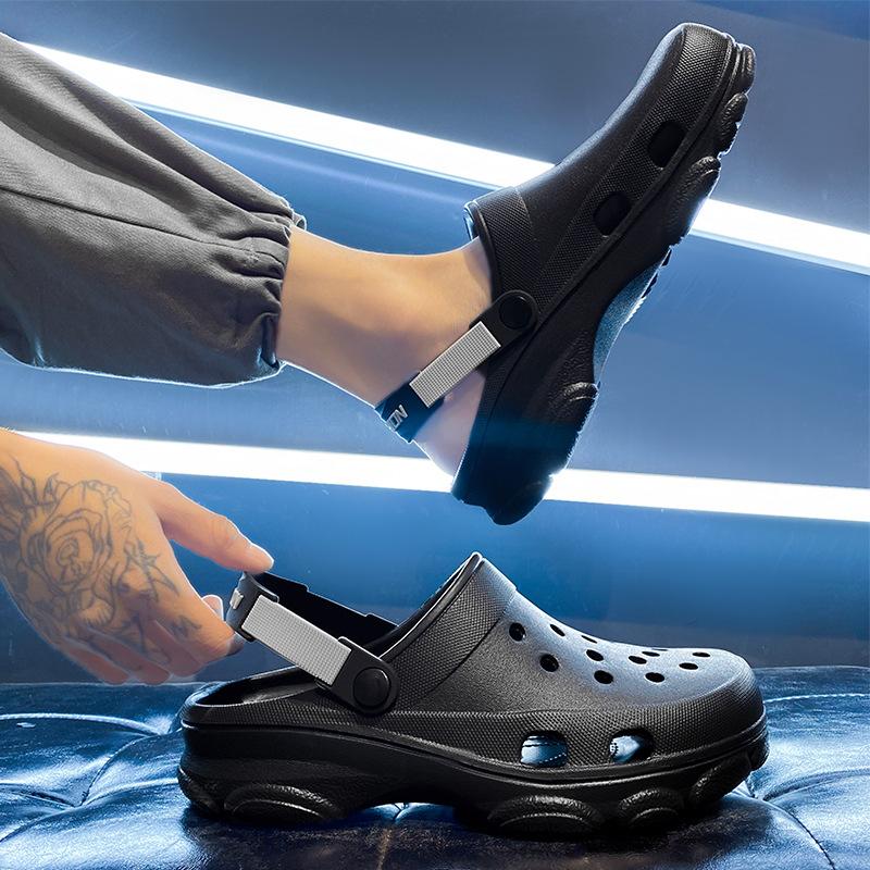 EVA Hole Shoes Men's Summer Wear Non-slip Stepping On Shit Bag Head Slippers Driving Sports Beach Sandals Large Size