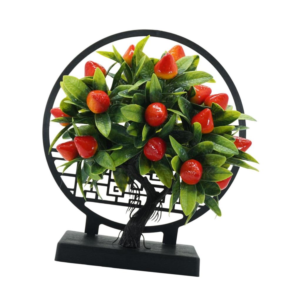 Künstlicher Obstbaum Chinesischer Stil Fake Bonsai Ornament ABS Material für Büro Heimdekoration
