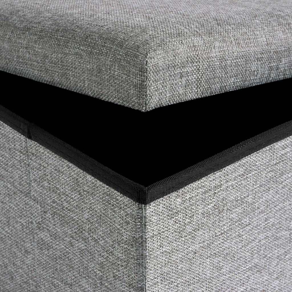 Folding fabric pouf DIEGO gray size L