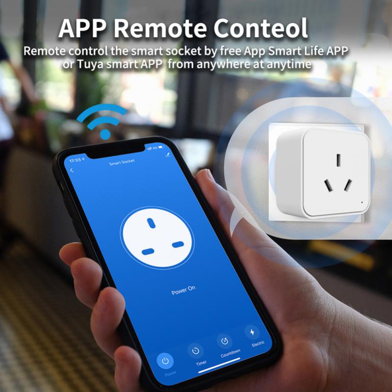 16a Tuya Zigbee Wifi Smart Plug With Power Monitor Function Wall Socket Adapter Voice Control Works With Alexa Google Assitant