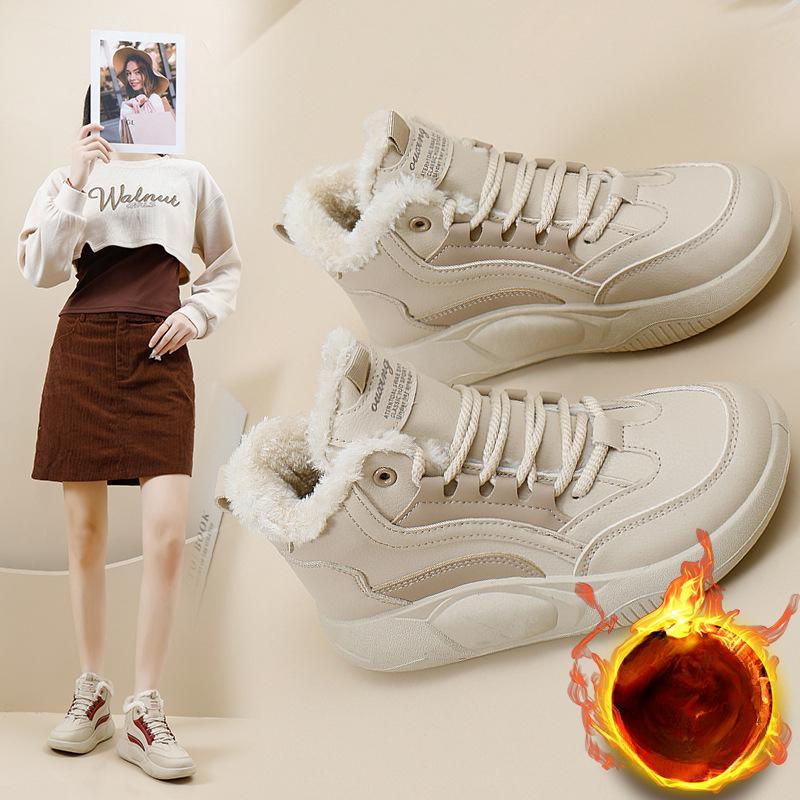 

Высокие туфли, женские зимние новые универсальные хлопковые туфли с бархатной подкладкой, зимние ботинки на платформе, обувь для папы для отдыха