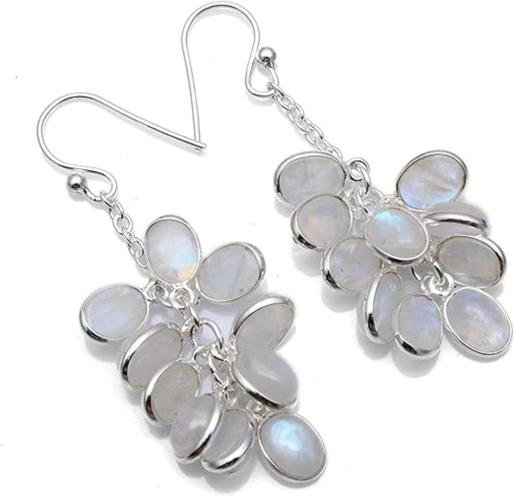 Moonstone Gemstone Earring, 925 Sterling Silver, Handmade Earring, Designer Earring, Birthstone Earring, Anniversary Gift