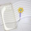 Colorful Bead Flower Pendant Phone Charm Hangings Rope Sweet Phone Chain Strap Bag Decoration Lanyard Keychain Accessory