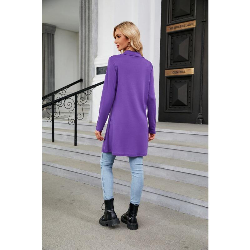 Spring and Autumn Women's Knitted Cardigan Solid Color Button Loose Long Sleeve Cardigan Knitted Cardigan