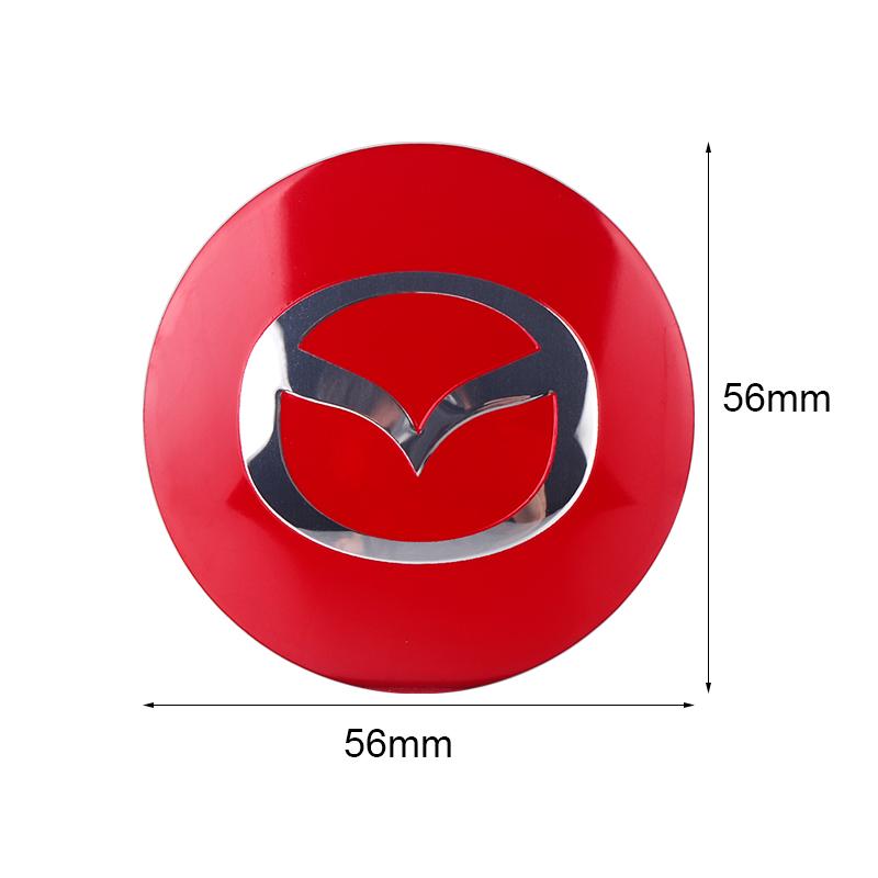 4pcs Car Styling 56mm Metal Car Tyre Steering Wheel Center Hub Cap Sticker For Mazda 3 6 CX 5 CX-5 CX3 323 MX5 Auto Accessories HFJUDO