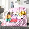Peppa Pig Theme Printed Blanket - Perfect for Couch, Bed, Travel & Outdoor Use | Machine Washable, Cozy & Durable.