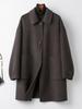 Plus Size Mid-Length Double-Sided Cashmere Coat for Middle-Aged & Elderly Women