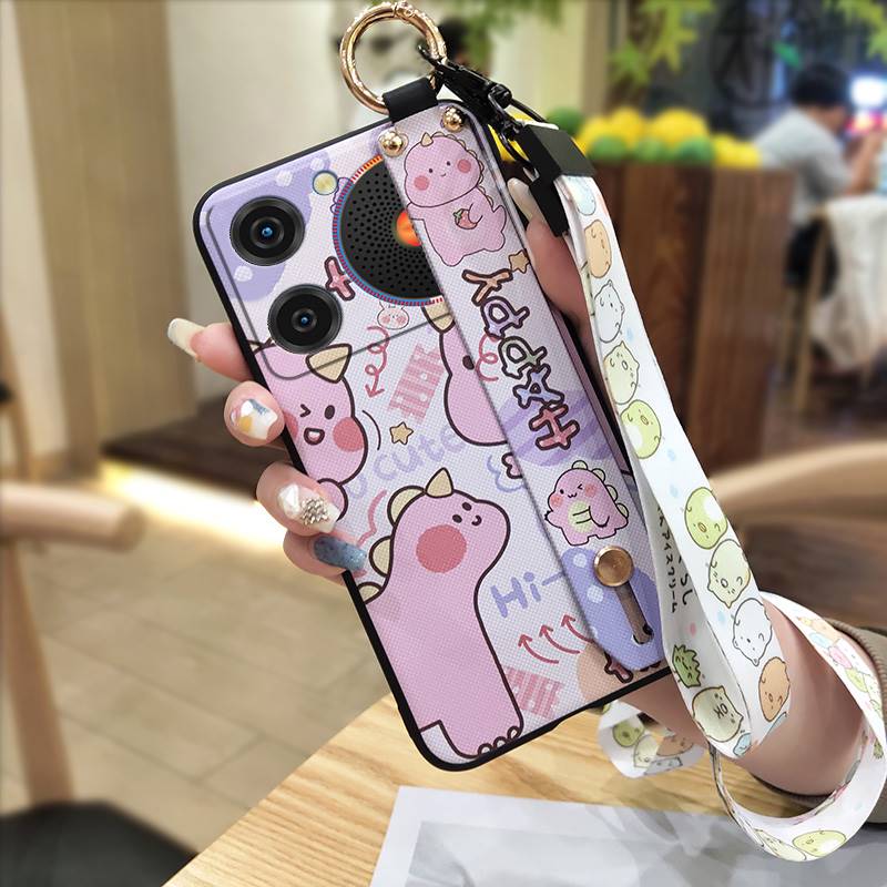 Phone Holder Anti-knock Phone Case For ZTE Nubia Music Lanyard Ring Waterproof Shockproof Kickstand Wrist Strap Cartoon