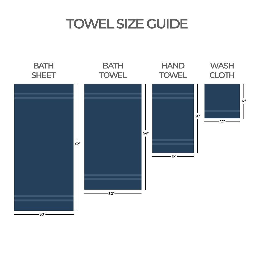 (4 pack Performance Solid Washcloth 12" x 12" Indigo