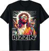 Retro Er Hat Rizzin Lustiges Jesus Ist Auferstanden Oster Christliches T-Shirt Größe S-5XL