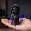 Collectibles for Halloween 3D Printed Grim Reaper Figurine Holding Pumpkin, Blank DIY Pumpkin Paintable Statue, Cute Desktop Shelf Holiday Decor