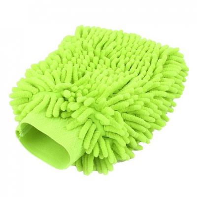 Car Mitt Microfiber Chenille Dust Wash Washing Cleaning Glove Fluorescent Green