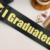 2025 Graduated Satin Sash Black Bachelor Caps with Tassel for Graduation Party Decoration Photo Props University Master Hat Gift