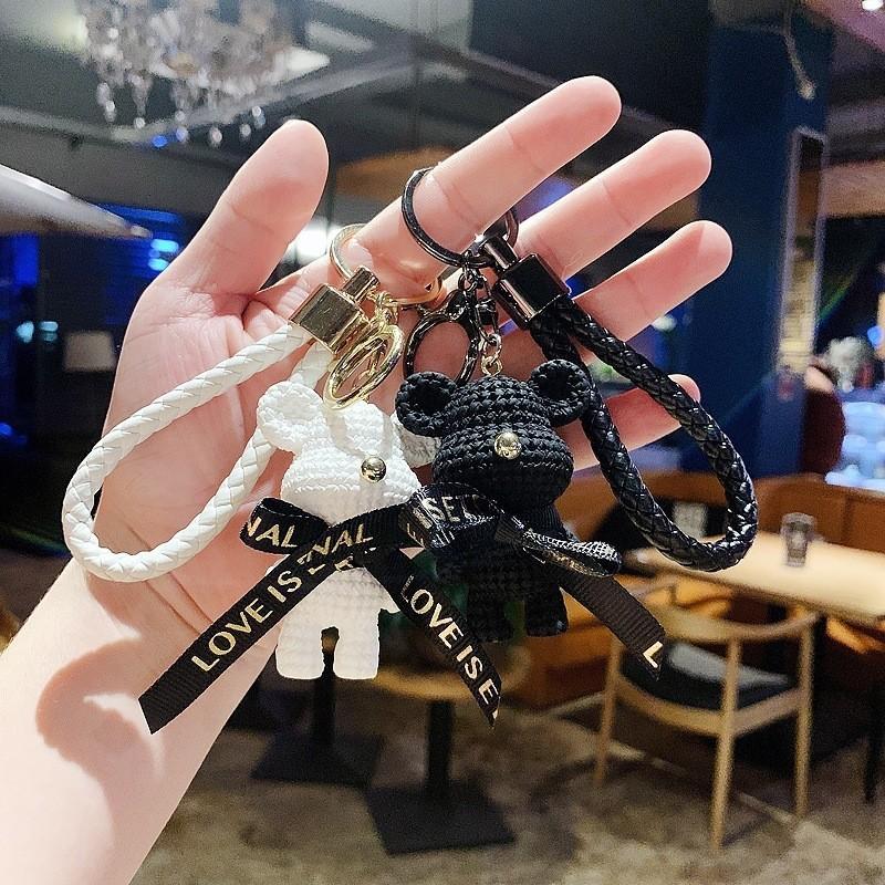 Teddy Resin Stylish Bear Keychain Fashionable Car Key Ring Ornament Cute Design