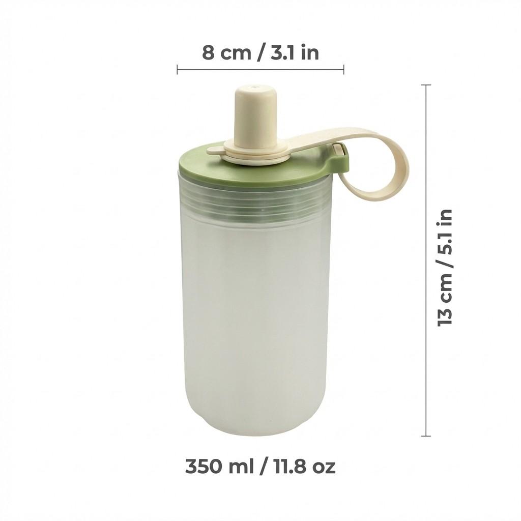 350/550ML Plastic Drinking Bottle With Handle&Straw Travel Sport Water Bottle For Juice Beverage Portable Tumbler For Students 301-400ml