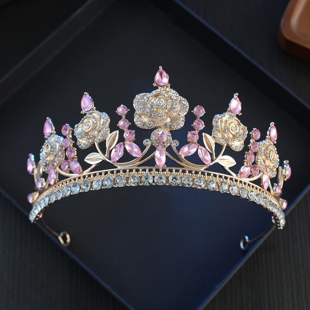 Elegant Baroque Crystal Crown Sparkling Rhinestone Tiara  Gorgeous Accessories