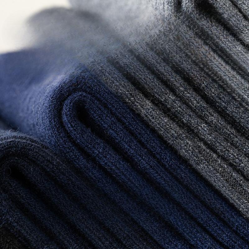 Winter Thickened Men's Wool Socks, Warm Mid-calf Socks, Lined Lined Long Calf Socks for Men