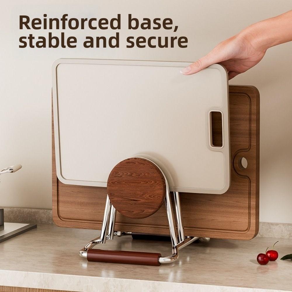 Practical Stable Cutting Board Holder Space-saving Anti-slip Pot Lid Organizer Multi-Functional Heavy-Duty Book Stand Cabinet